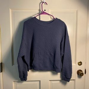 All In Motion Pullover Quilted Sweatshirt- Slate Blue- Medium